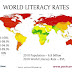 Literacy rate of primary education and literacy rate of different countries.