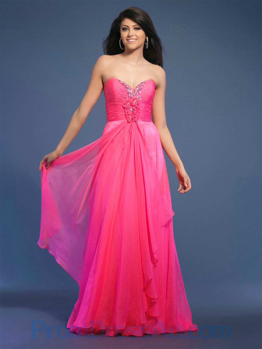 LilacFashion: Sweetheart Beading Fuchsia Graceful Chiffon Nice Dress