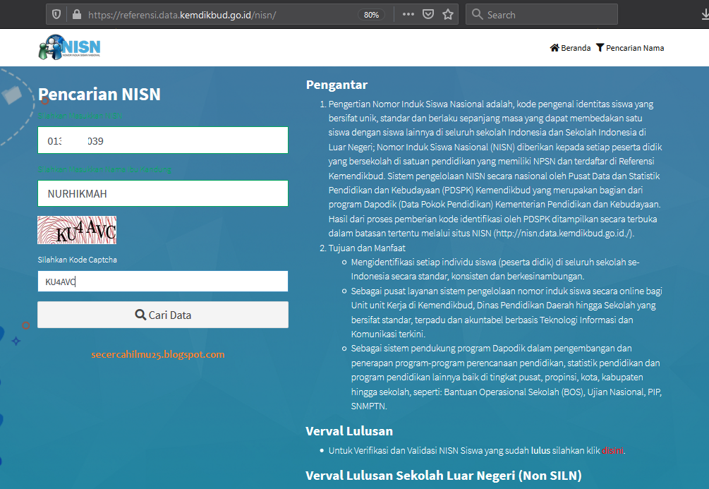 Cara Mendapatkan Dan Cek Keaktifan Nisn Peserta Didik 2020 Secercah Ilmu