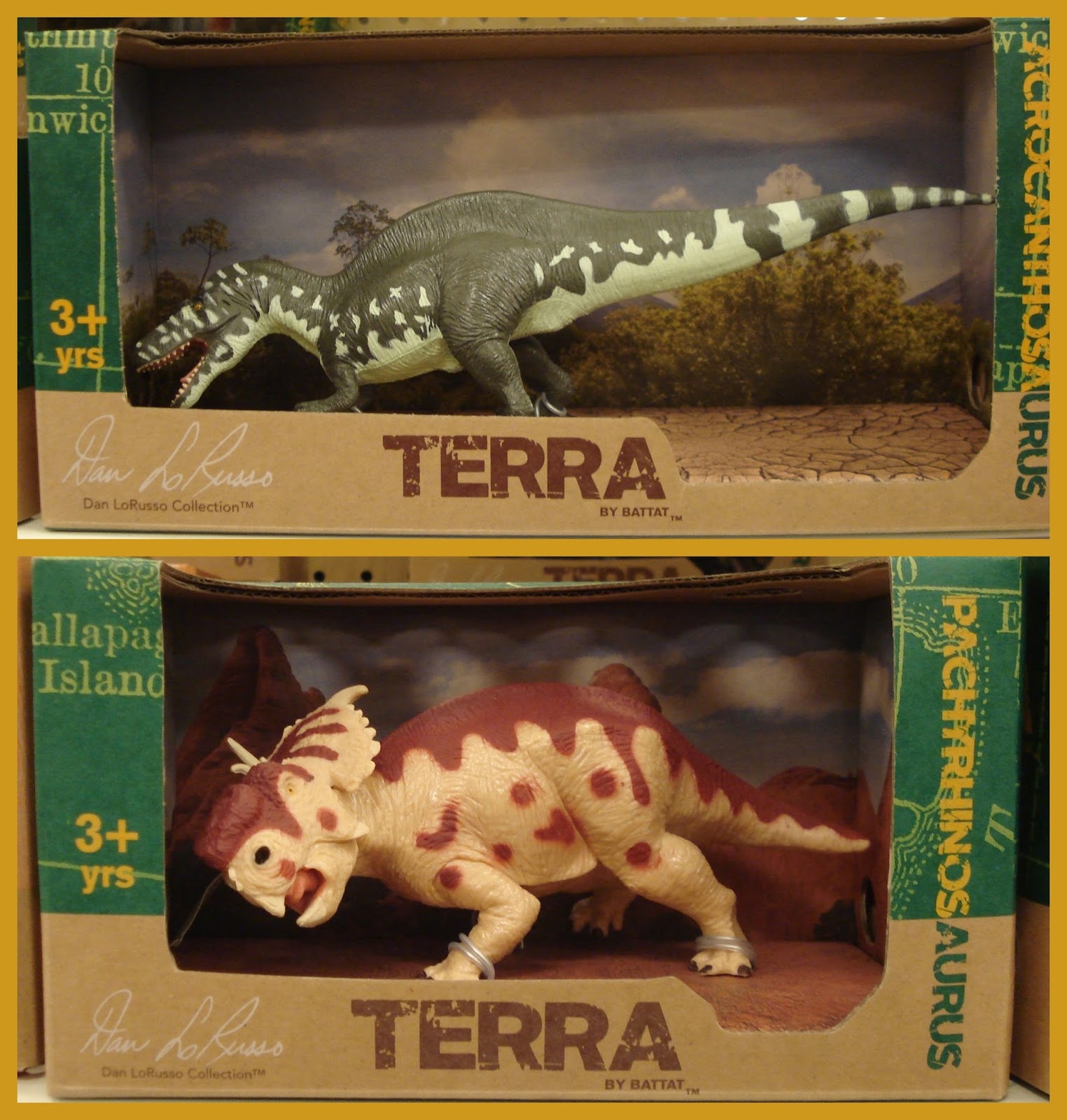 DINOSAUR Wooden Money Box/ Music Box T-Rex & Triceratops Gisela Graham 