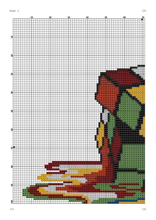 Tango Stitch easy cross stitch designs: Rubik's cube colorful cross stitch pattern