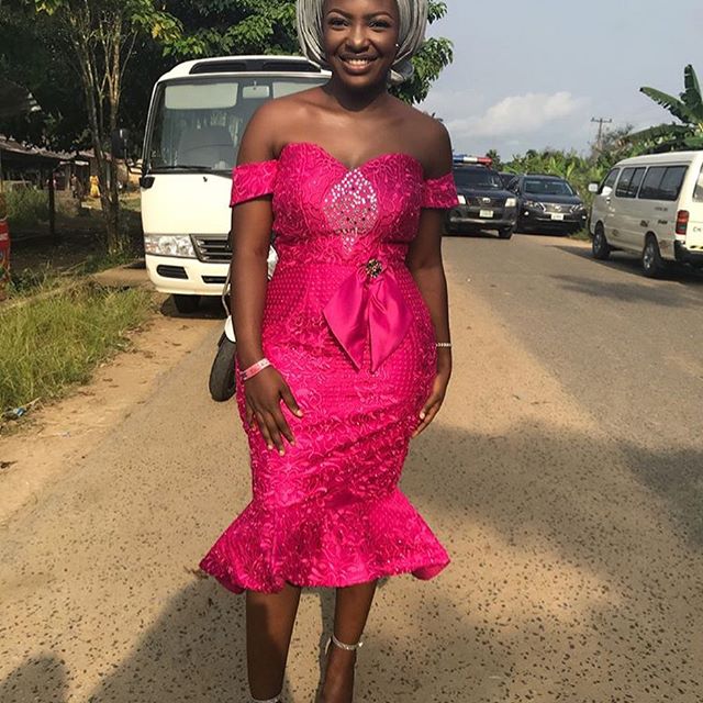Nice Aso Ebi Lace Short Gowns for Wedding Guests | Zaineey's Blog