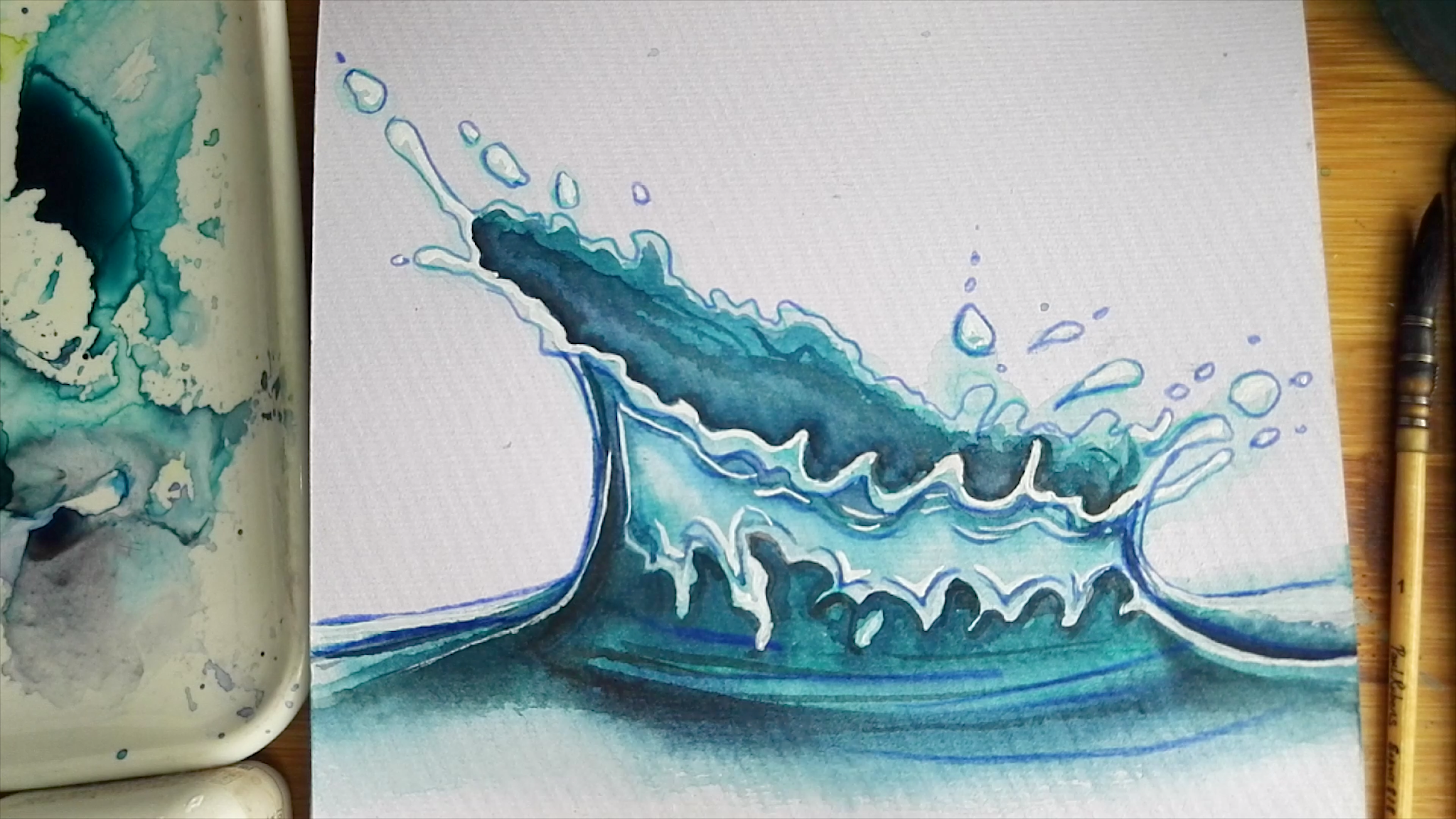 2 ways How to draw Watercolor water step by step tutorial easy for