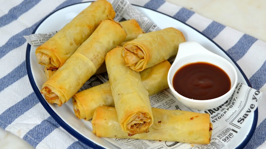 Rollitos de pollo barbacoa