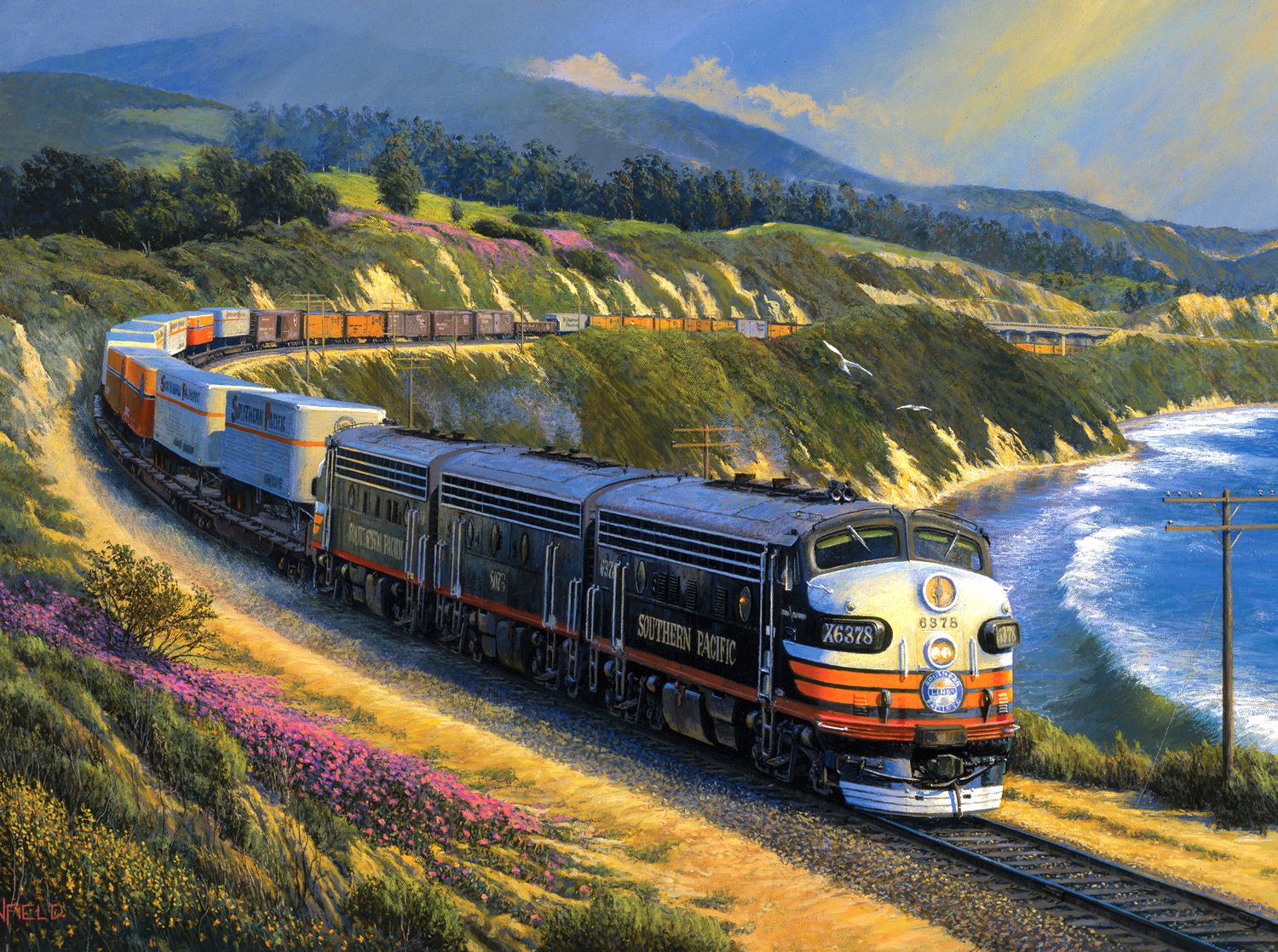 Поезда пожелать. Красивый поезд. Пейзаж с поездом. Пейзаж с железной дорогой. Поезд картинка.