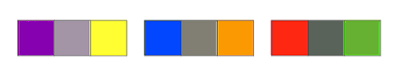 Grays mixed from complementary colors