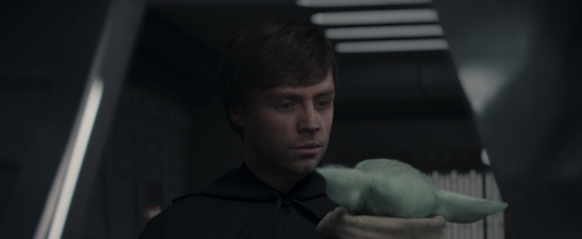 Luke Skywalker Holding Baby Yoda Grogu The Mandalorian Chapter 16 Disney Plus Luke Skywalker Holding Baby Yoda Grogu The Mandalorian Chapter 16 Disney Plus