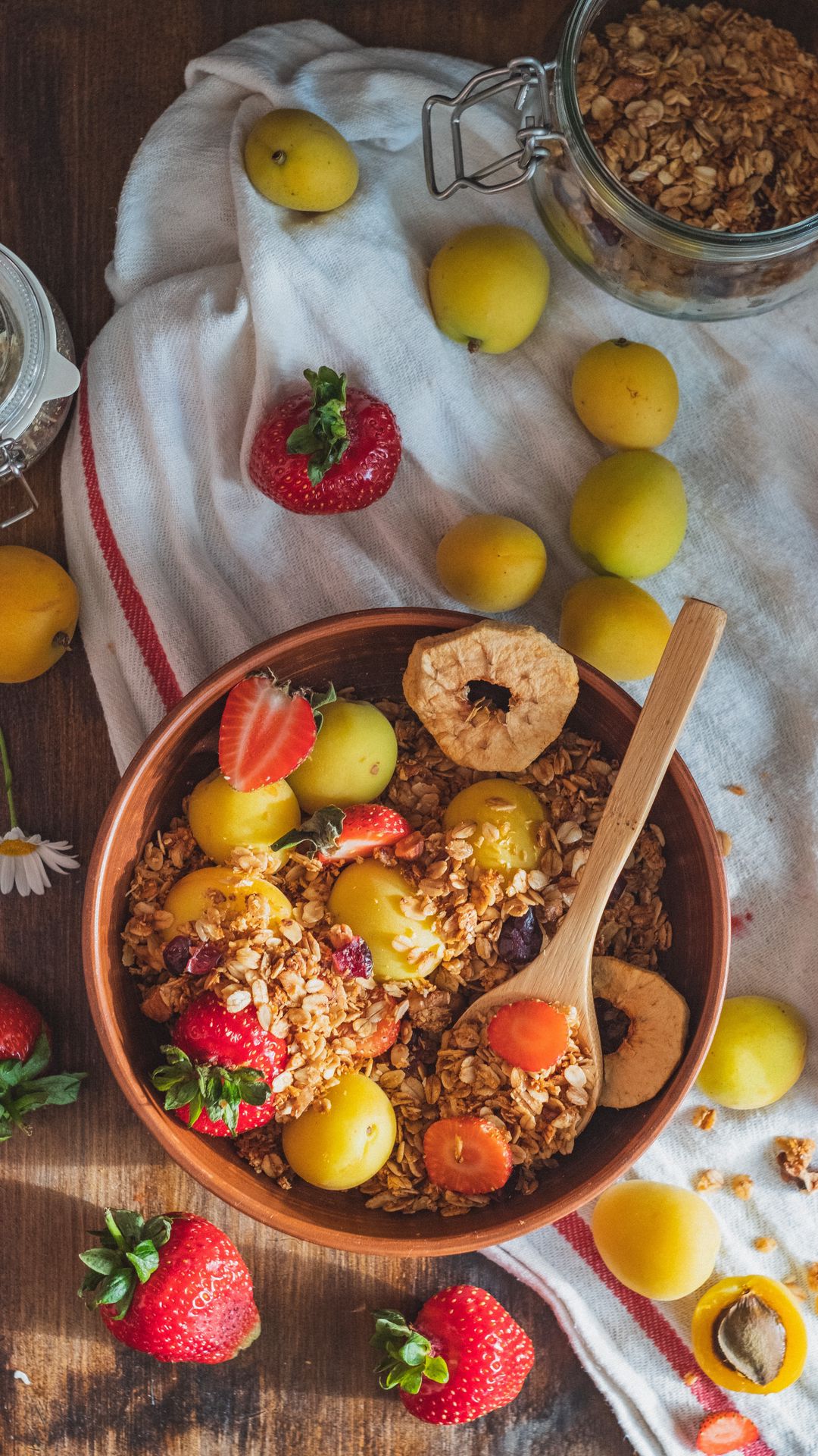 Dessert, Breakfast, Fruits, Strawberries, Apricot