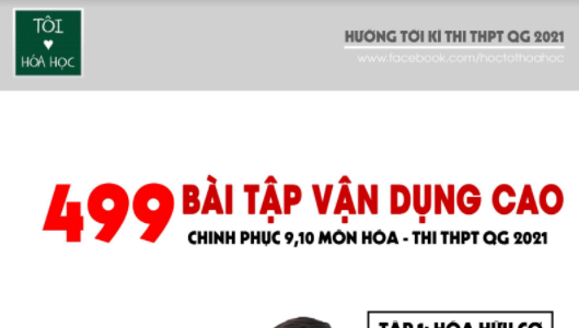 499 bài tập vận dụng cao môn Hóa học tập 1 Thầy Phạm Thắng