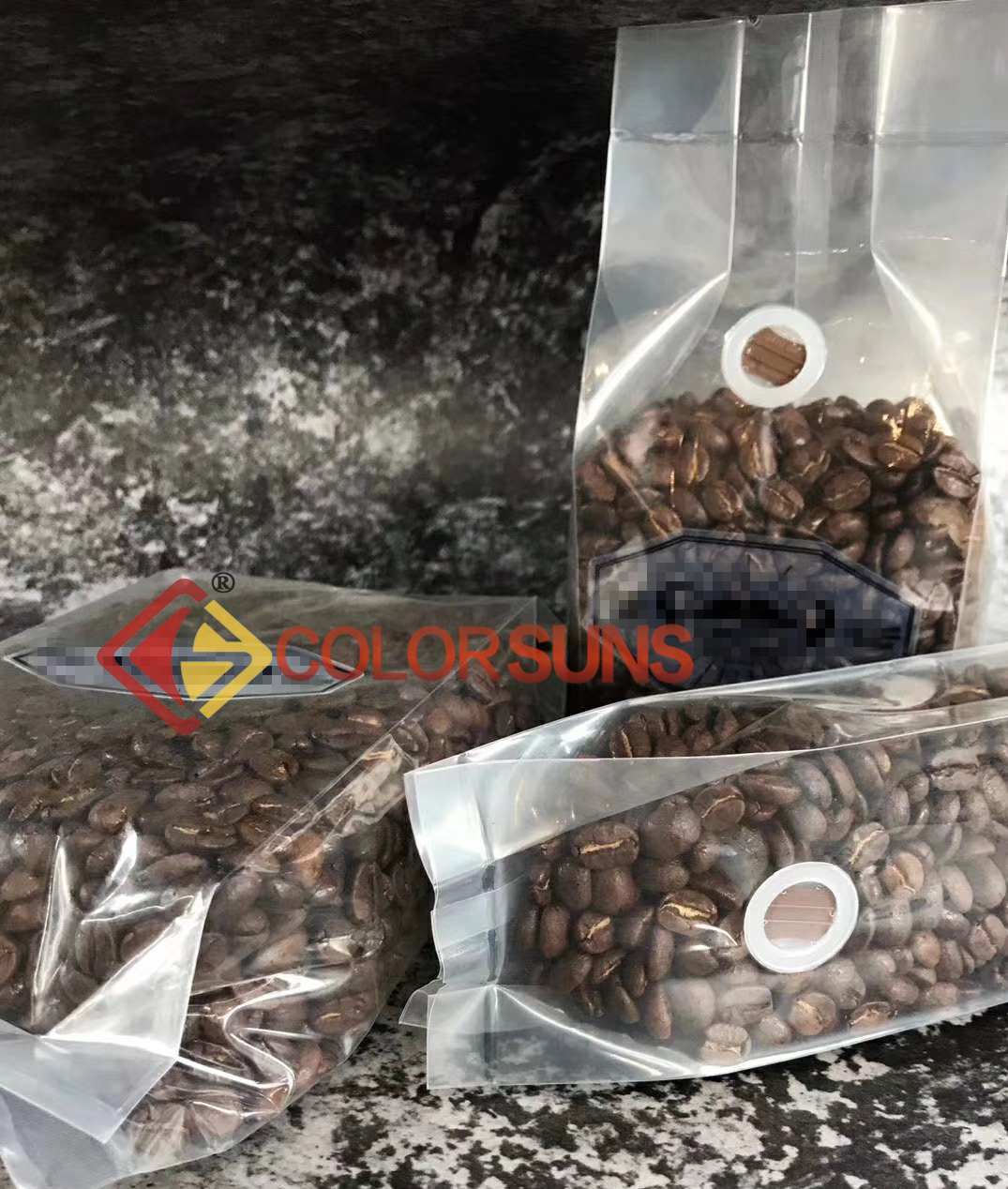 Color Suns I Coffee Valve & Coffee Bag & Valve Applicator 124. One way