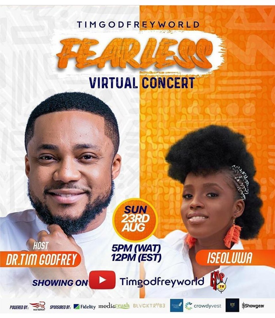 Gospel Singer, Iseoluwa Abidemi To Minister Live At Fearless Virtual Concert 2020 By Tim Godfrey On August 23rd