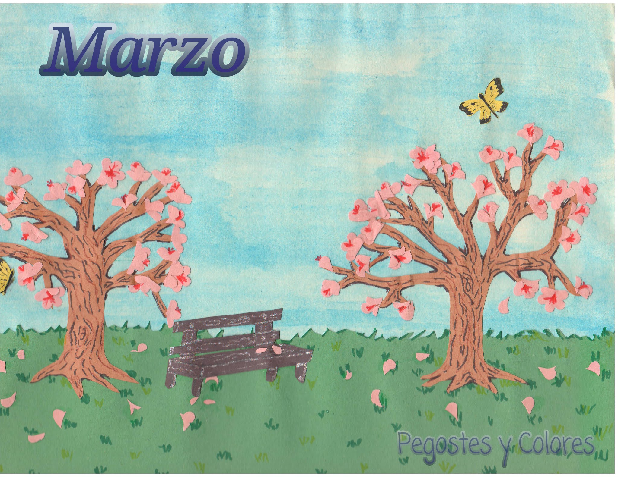 Pegostes y Colores Portada de Marzo para Calendario