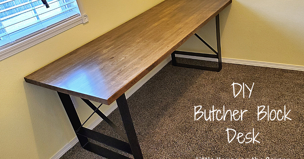Little House on the Corner DIY Butcher Block Desk for the Home Office