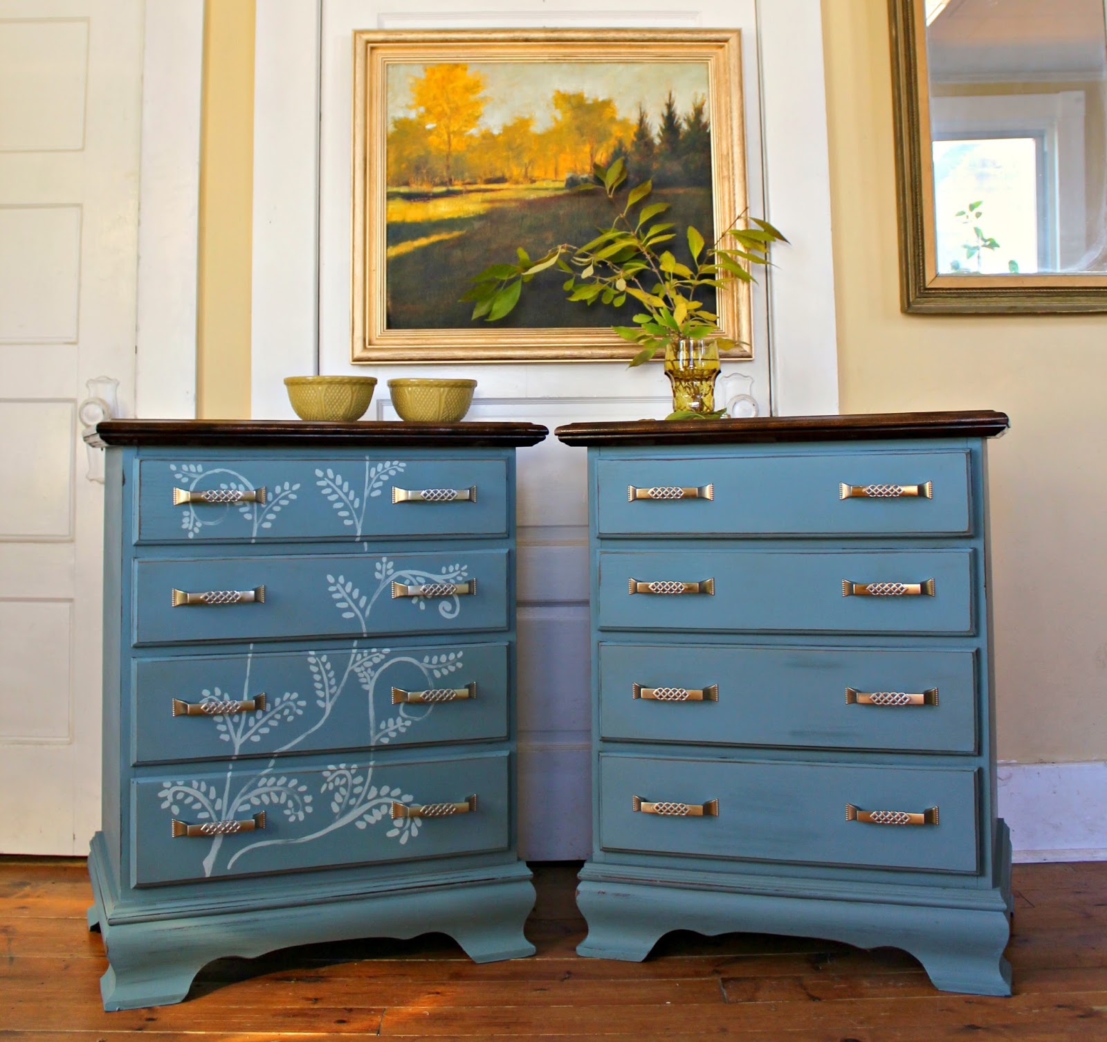 Heir and Space A Pair of Cherry Nightstands