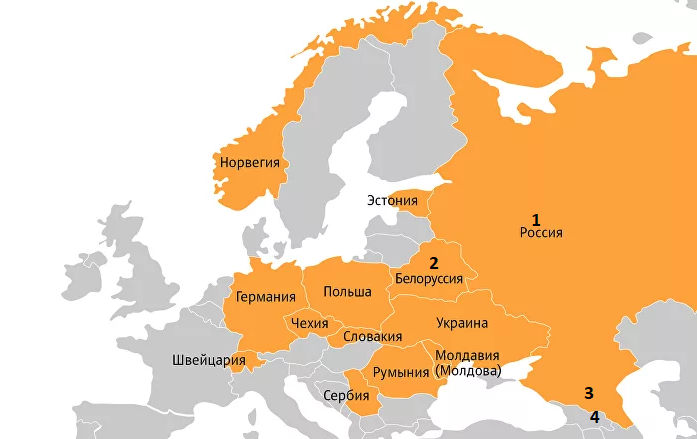 Карта россии и украины и молдавии