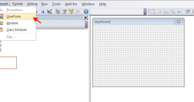 Create userform excel - carewa