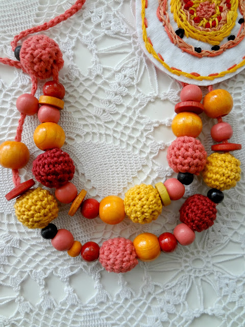 Sunrise Necklace - mixed media necklace