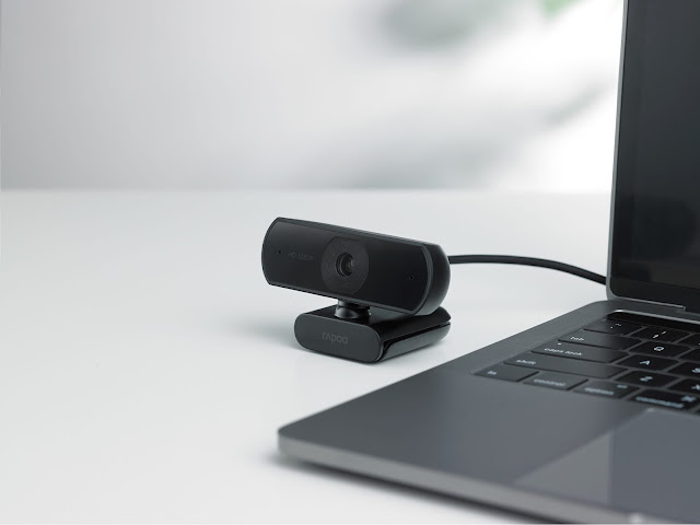 Webcam cho máy tính để bàn, laptop Rapoo C260AF Full HD 1080P, micro đa hướng, ống kính có nắp bảo v