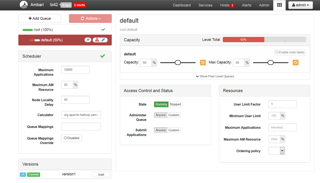 Creating and Configuring Separate Queue in YARN Capacity Scheduler for