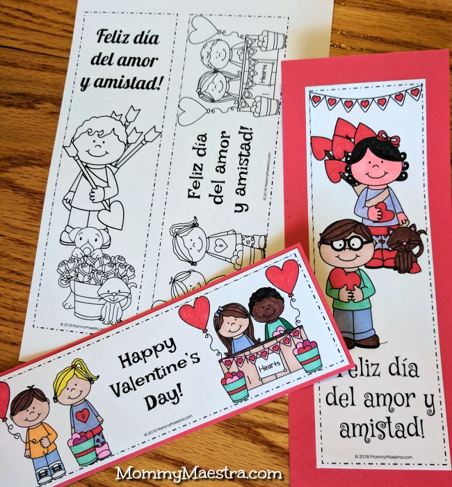 Free Bilingual Valentine's Day Bookmarks