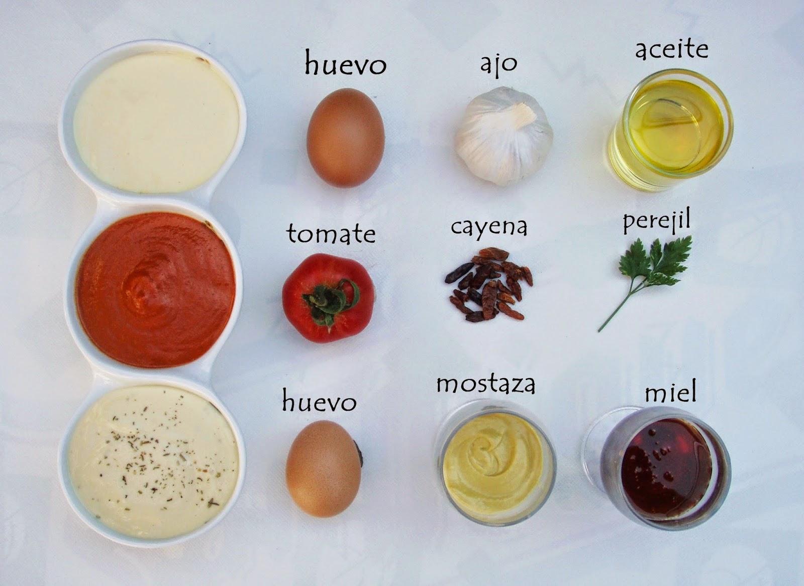 El tiempo entre cucharas Patatas 3 salsas brava, alioli y mostaza/miel