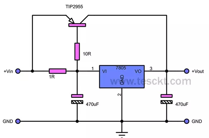7805 voltage regulator in parallel using transistor 7805 voltage regulator in parallel using transistor