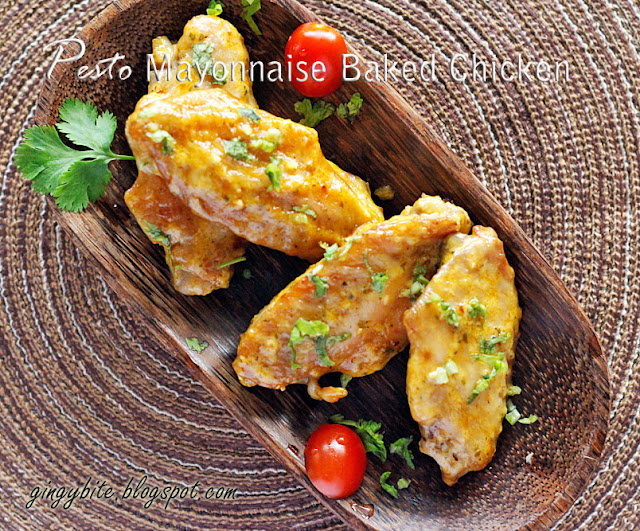 Pesto Mayonnaise Baked Chicken Wings The Yummy Journey