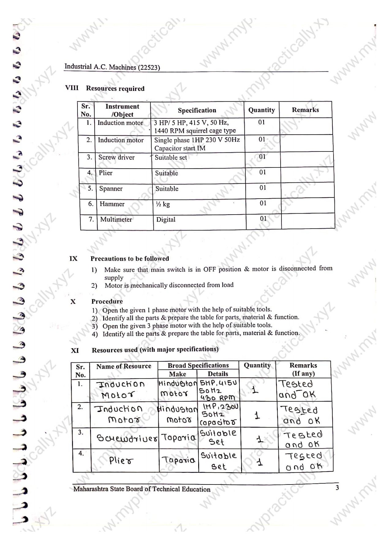 Industrial AC Machine IAM 22523 Lab Manual Answers Msbte I scheme