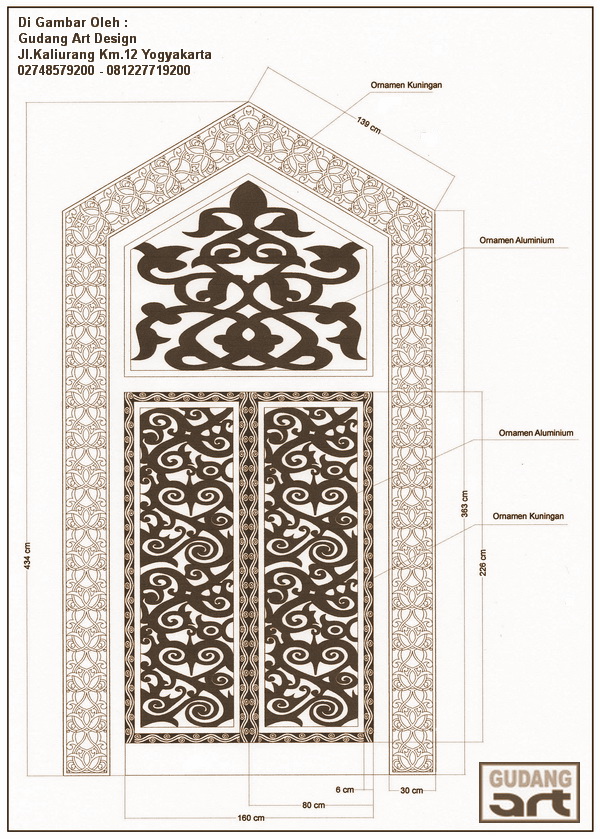 Pintu Masjid Seni Dekoratif Ornamen Pintu Masjid Gudang 