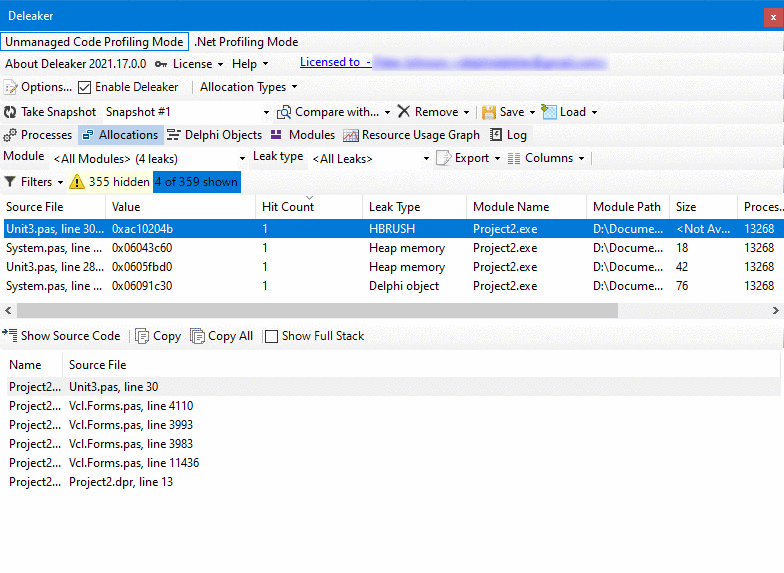 Focus On Deleaker a Delphi, C++ & C Memory Leak Detector