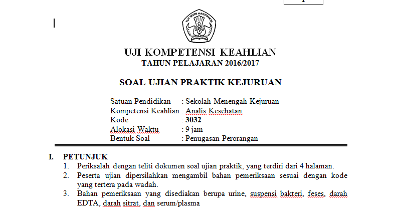Contoh Soal Uji Kompetensi Analis Kesehatan Contoh Soal Terbaru Contoh Soal Uji Kompetensi Analis Kesehatan Contoh Soal Terbaru