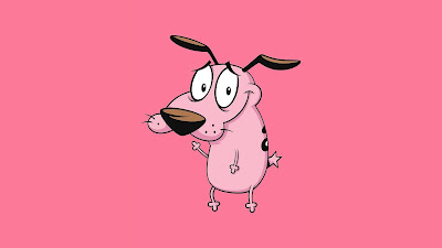 Courage pink cowardly dog ​​background