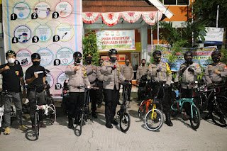 Patroli Bersepeda, Kapolres Pelabuhan Makassar Tinjau Pengamanan Kantor PPK