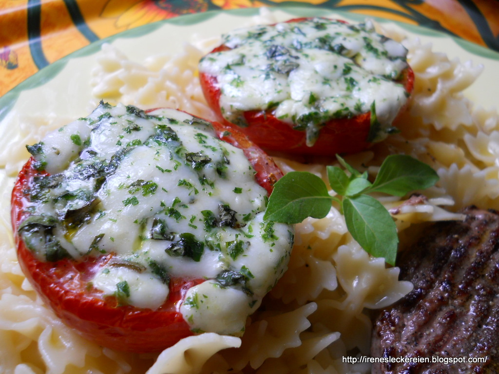 Irène`s Leckereien♥: Überbackene Mozzarella-Tomaten