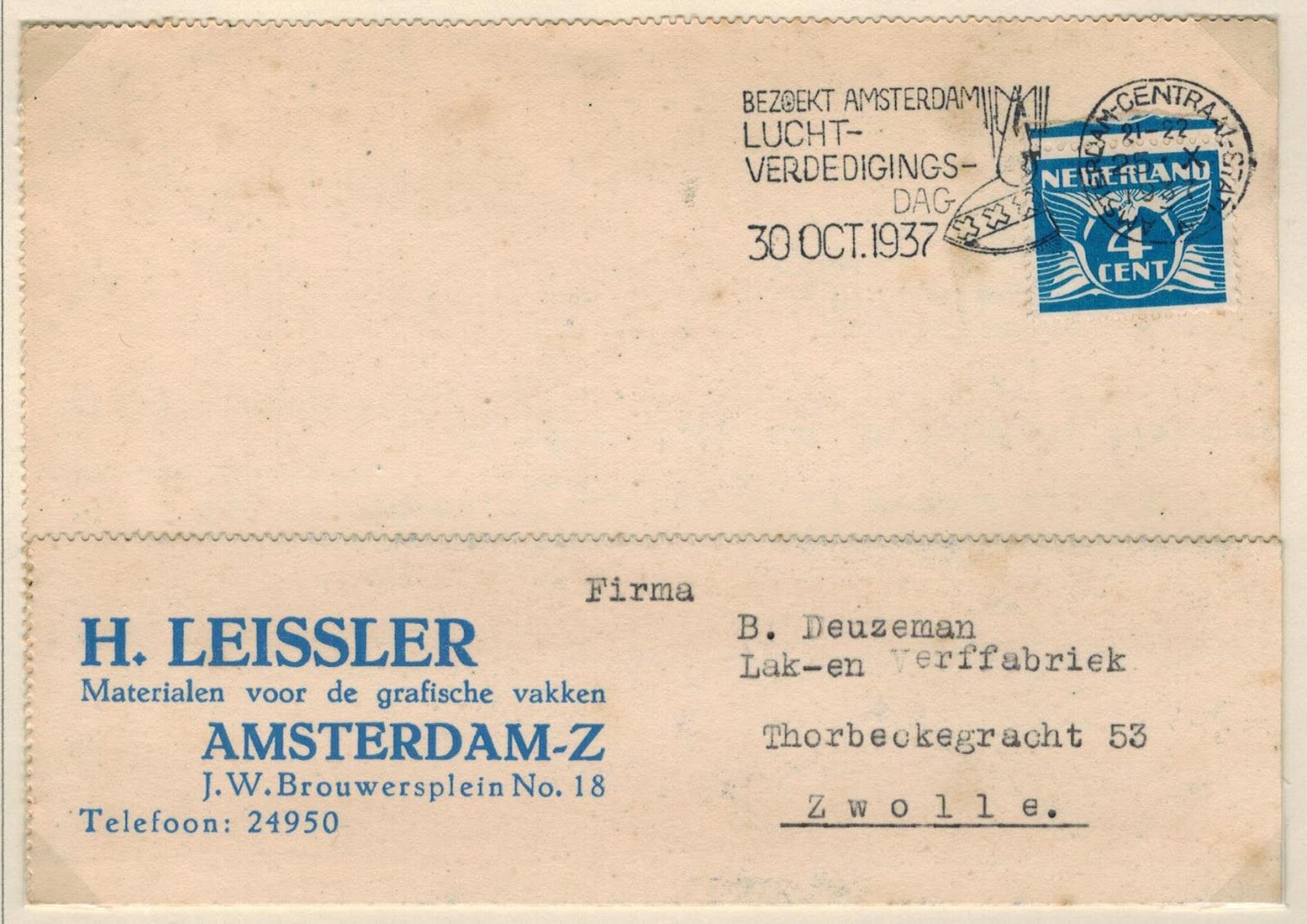Netherlands Postal History Domestic Post Card Rates 1921 1946