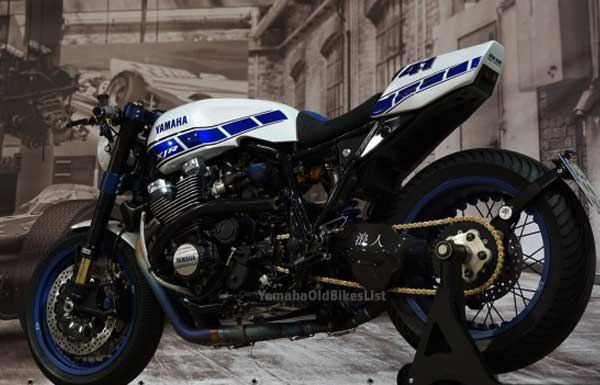 Yamaha XJR1300 Cafe racer Modification white and blue