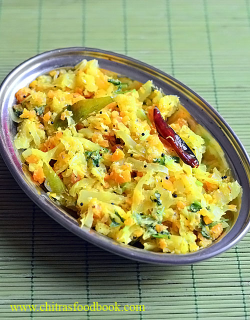 Cabbage Carrot Poriyal Muttaikose Carrot Poriyal With Coconut