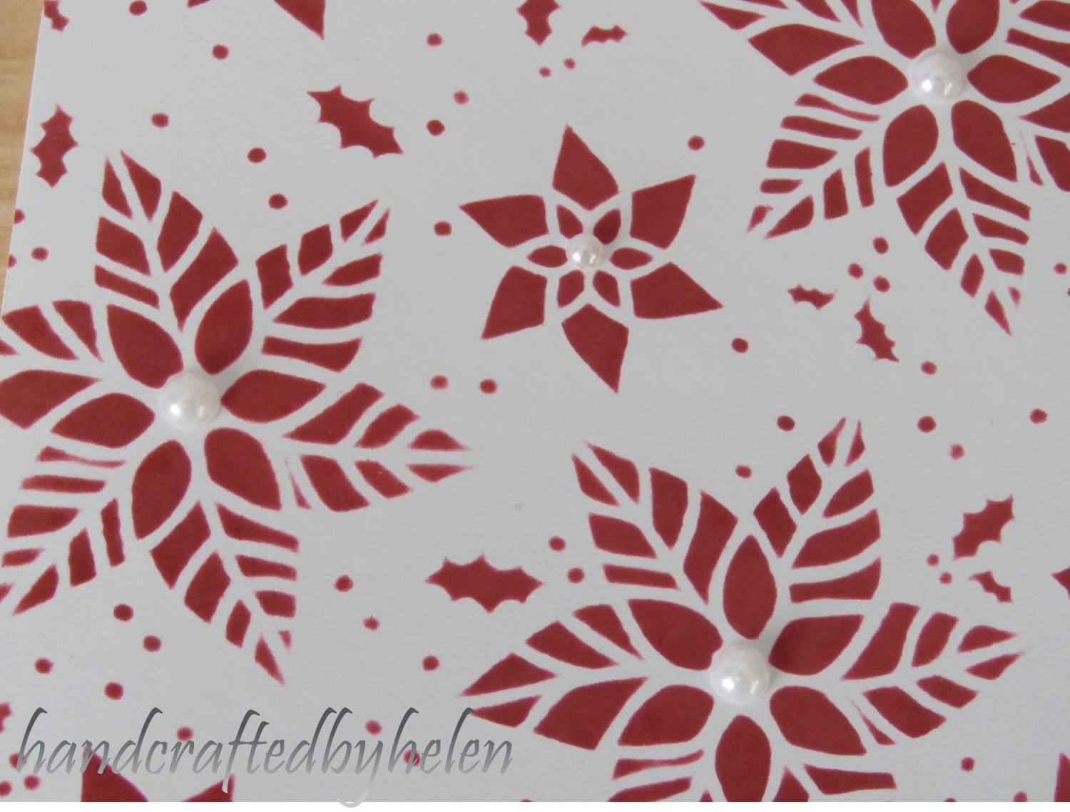 Handcrafted by Helen Stenciled Cards = 3 cards