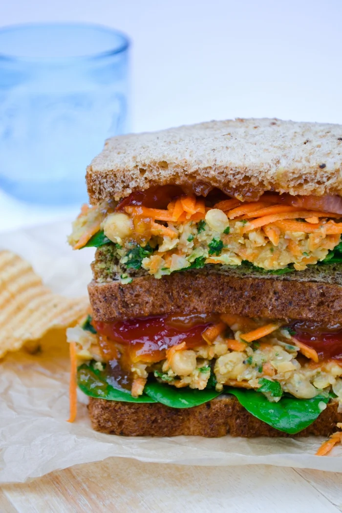 Spiced Chickpea and Carrot Sandwich