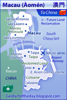 Map of Macau, a special administrative region of China Map of Macau, a special administrative region of China