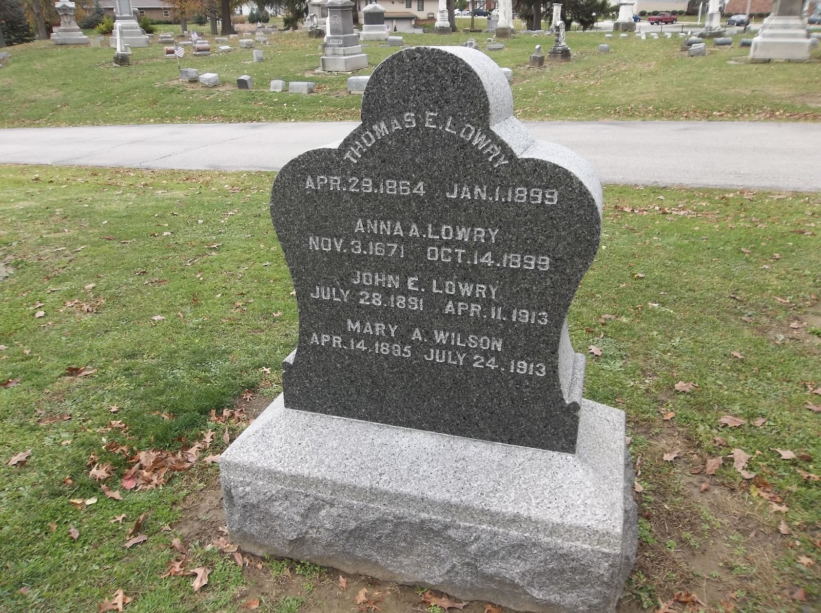Travels of a Hobgoblin Taphophile Lowry Family Marker Oakwood Cemetery