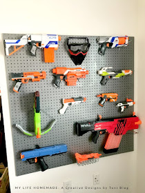 nerf gun pegboard ideas