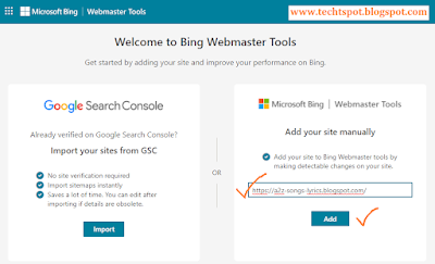 Add a blog to Bing Webmaster Tool 2