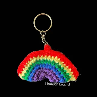 Crochet Rainbow Keyring charms rainbow