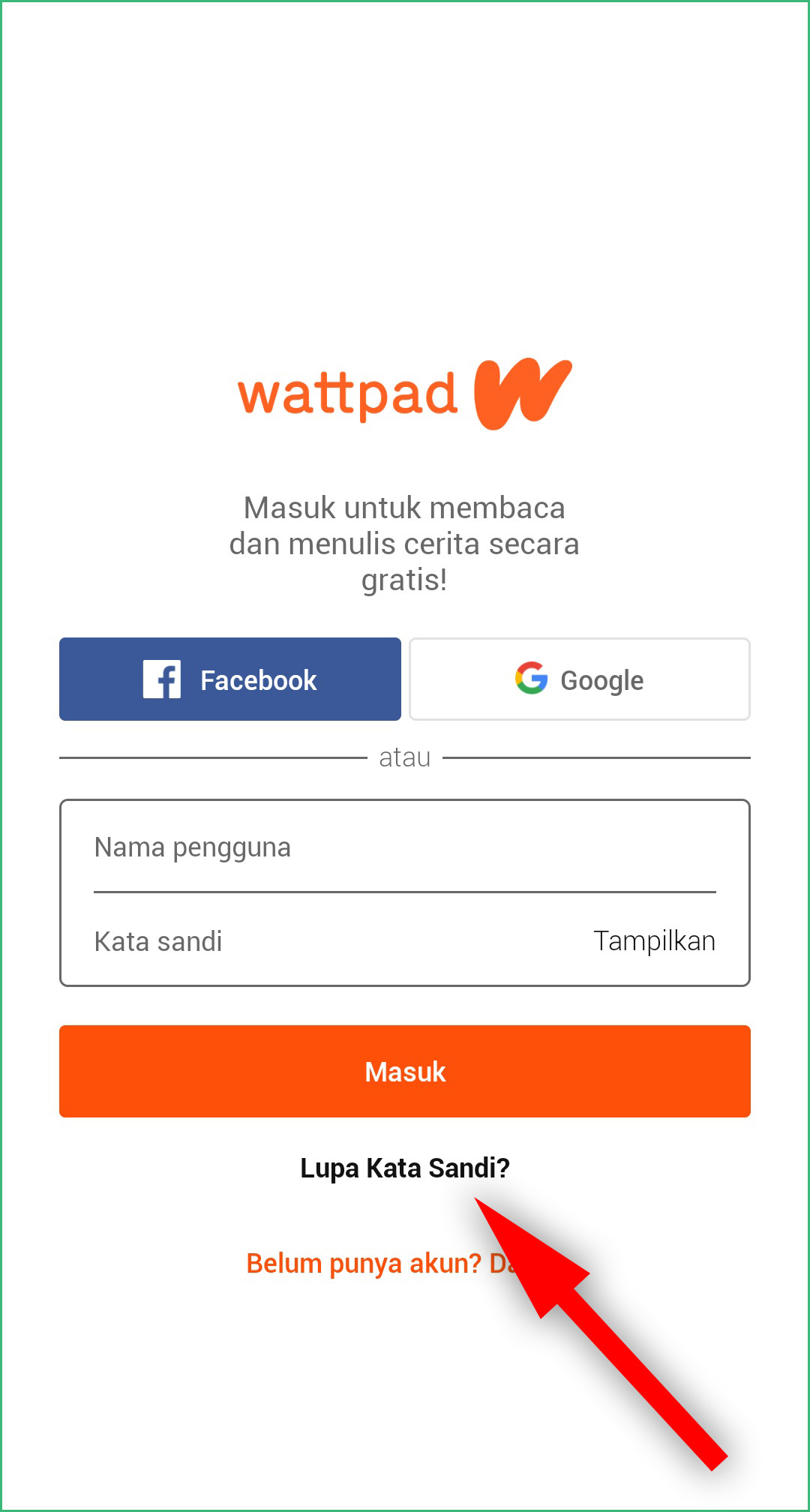 Cara Masuk ke Wattpad Jika Lupa Kata Sandi (Update 2021) - Anak Arsitektur