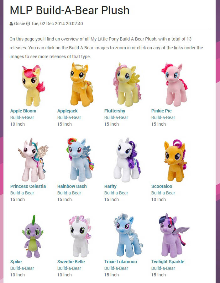 MLP Merch Launches Plush Database MLP Merch