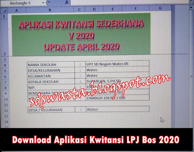 Download Aplikasi Kwitansi Lpj Bos Revisi 2020 Sd Swasta