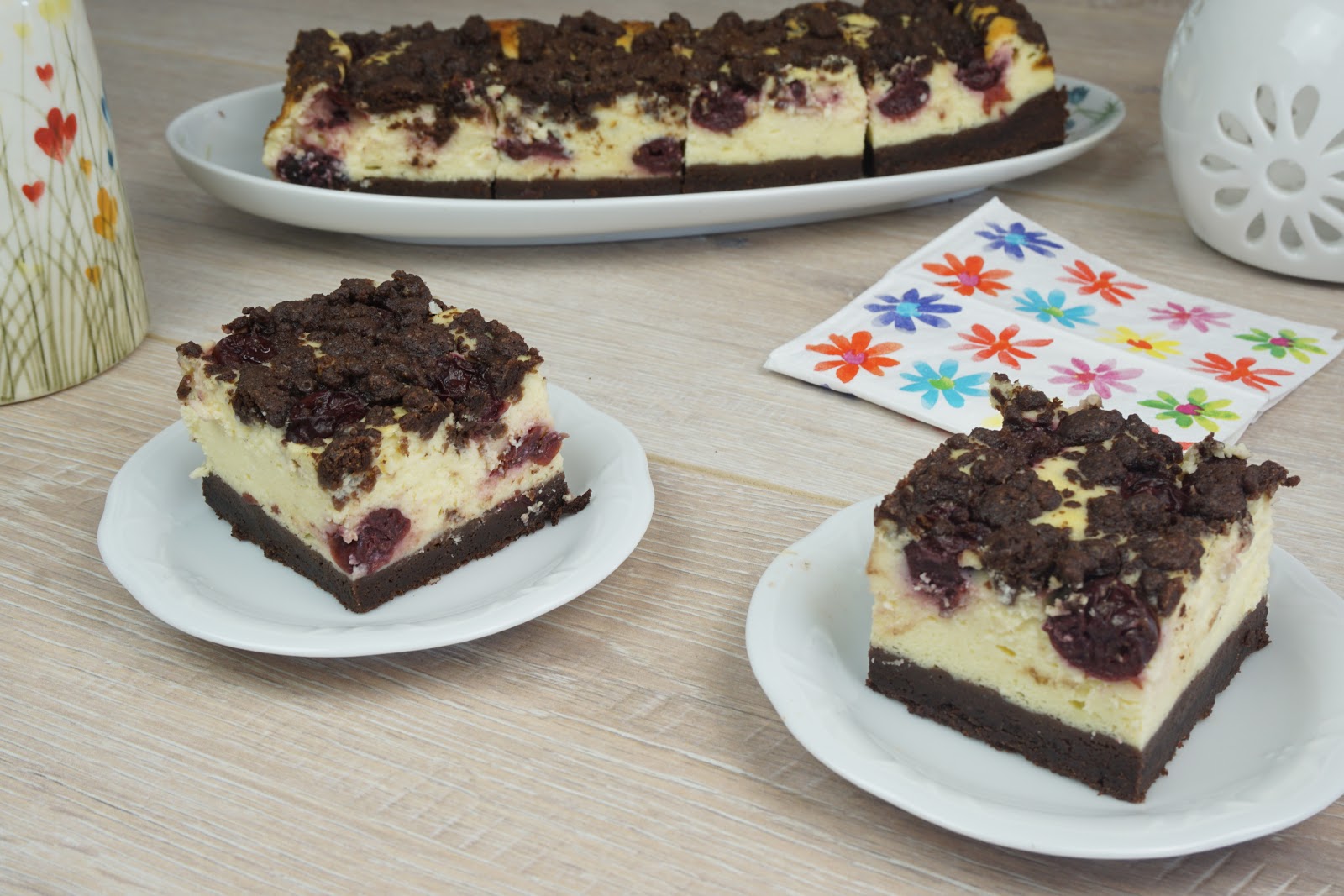 rührseelig: Kirsch-Käse-Kuchen mit Schoko-Streuseln