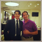 Actor Alex Sirvent gets hair styled with Billy Lowe in Beverly Hills