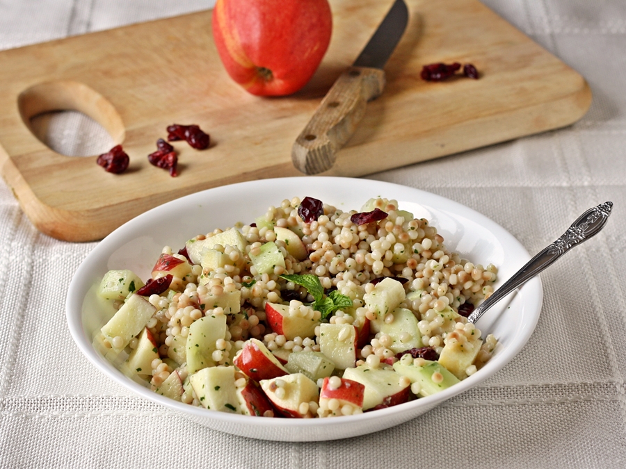 Versatile Vegetarian Kitchen Toasted Couscous Salad (with spicy yogurt